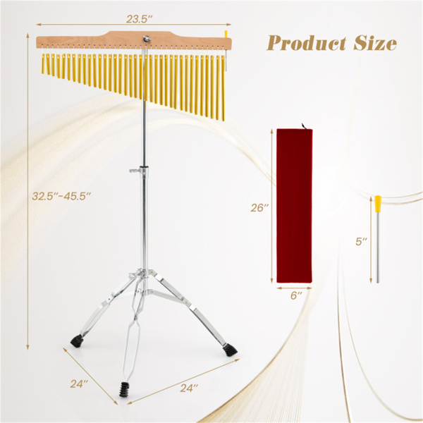 36管单排风铃，带可调节三脚架，为教堂乐队和管弦乐队提供便携式打击乐器-4