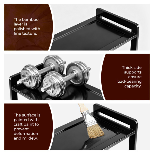 6层平板 竹制 68*25*89cm 鞋架 黑色-4