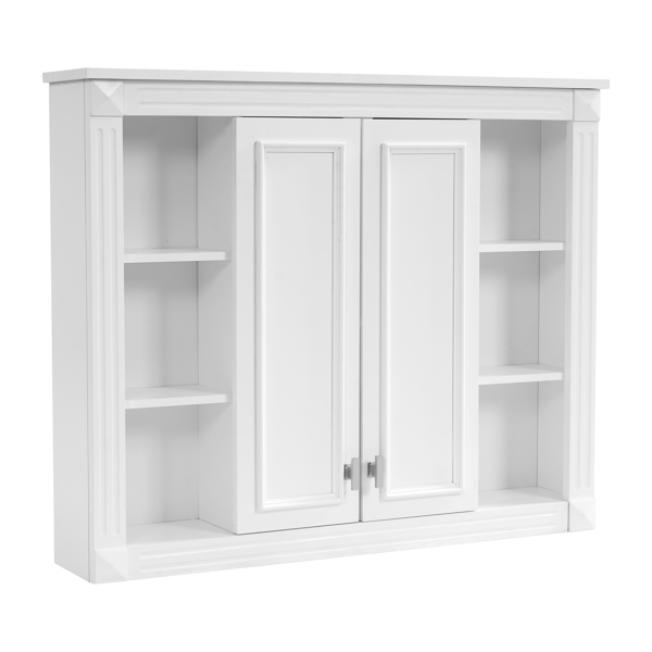 36英寸 x 28英寸药柜，壁挂式浴室储物柜，带1个可调节搁板，适用于浴室的壁挂式药柜，配备缓闭式铰链和推拉式柜门。-6