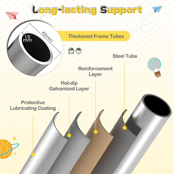 16FT户外蹦床，带360°安全围栏网，后院家庭休闲蹦床-7