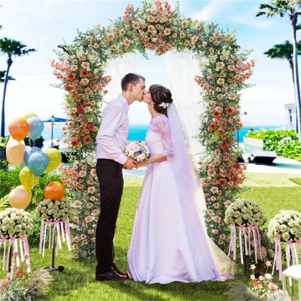 花园拱形棚架-PE涂层金属，67英寸x15.5英寸x83英寸攀缘藤植物支架-6