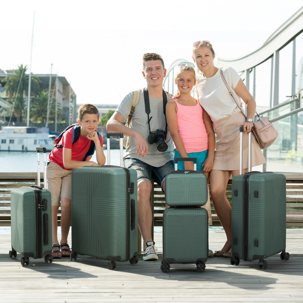 非TSA海关锁五合一 PP拉杆箱 12in 16in 20in 24in 28in PP 墨绿色-14