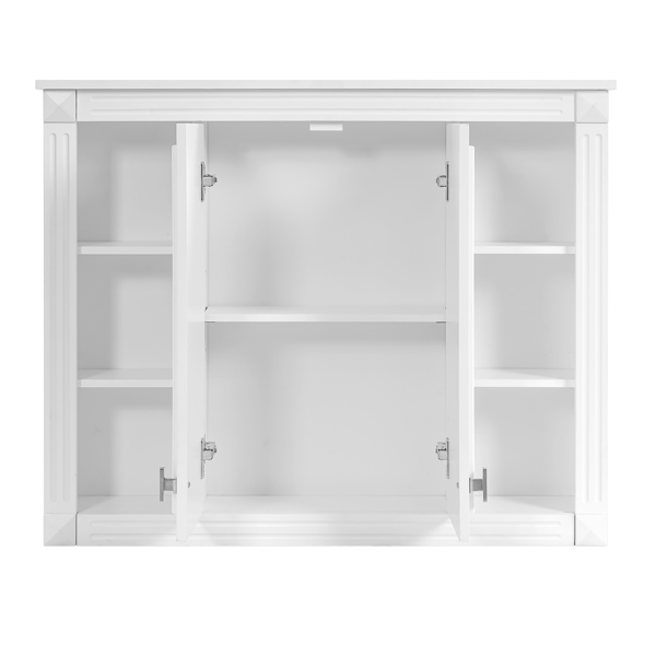 36英寸 x 28英寸药柜，壁挂式浴室储物柜，带1个可调节搁板，适用于浴室的壁挂式药柜，配备缓闭式铰链和推拉式柜门。-8