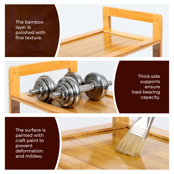 3层平板 竹制 68*25*51.5cm 鞋架 原木色-4