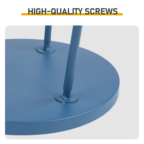 38.5*38.5*51cm 梯形 海军蓝色 双层圆盘 庭院铁边桌-3