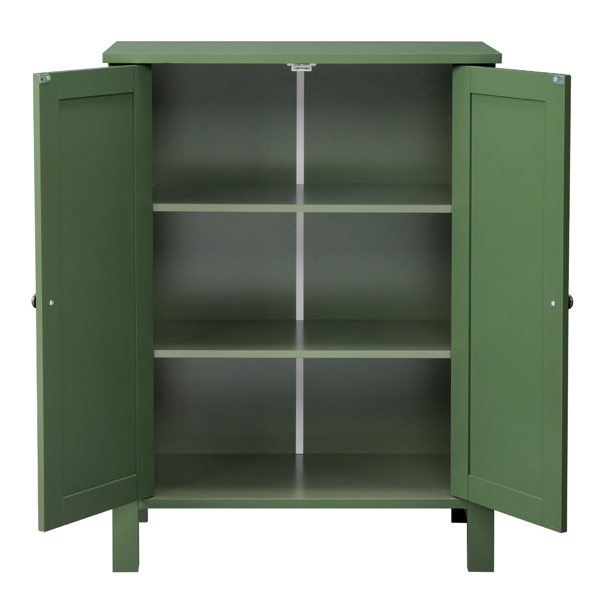 森林绿  密度板喷漆 竖纹 60*30*80cm 双门 浴室立柜-3