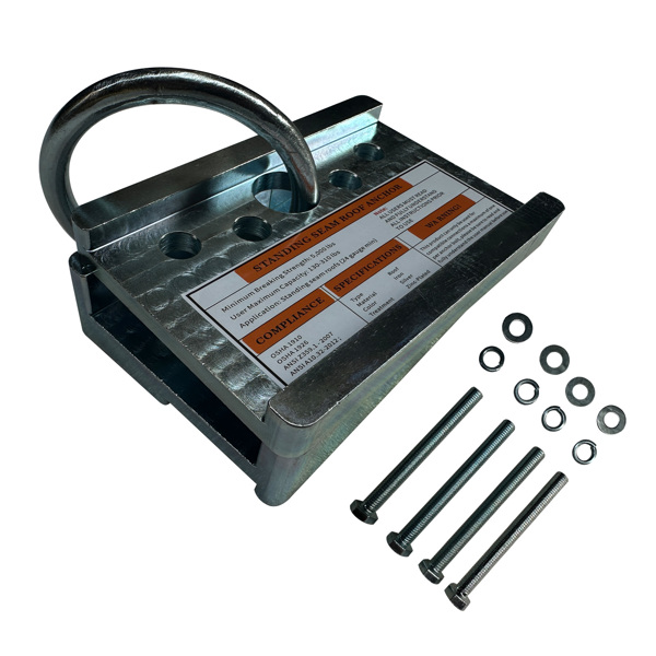 屋顶锚夹 2-Way Standing Seam Roof Anchor Clamp, 5000lbs Breaking Strength Replacement for 24 Gauge Vertical Seam Metal Roofs or Fixed Ladders,Roof Anchor with O-Ring and Bolts-7