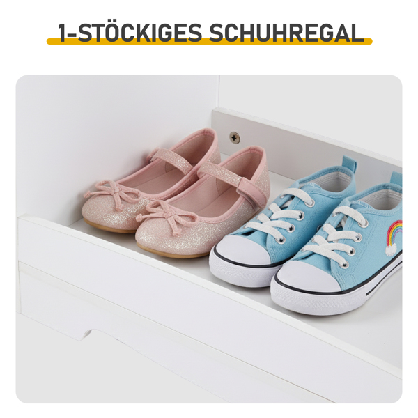 白色 密度板+刨花板 喷漆+贴面 3层架1挂衣杆 儿童衣柜 德国-11