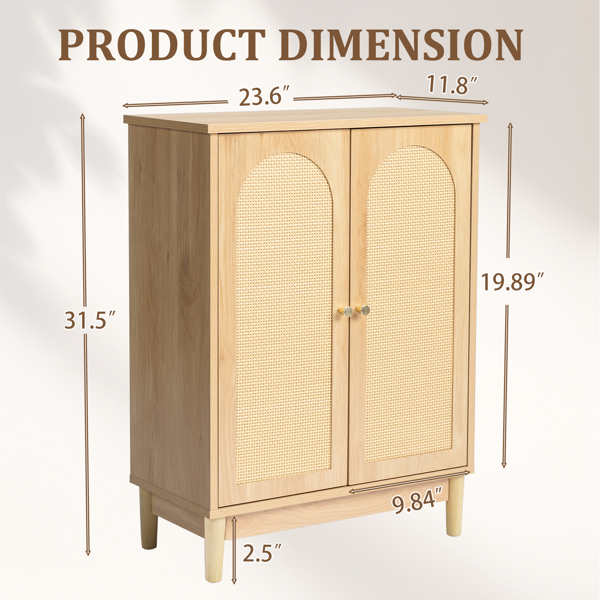 原木色   刨花板三胺贴面带藤面 60*30*80cm  双门 浴室立柜-10
