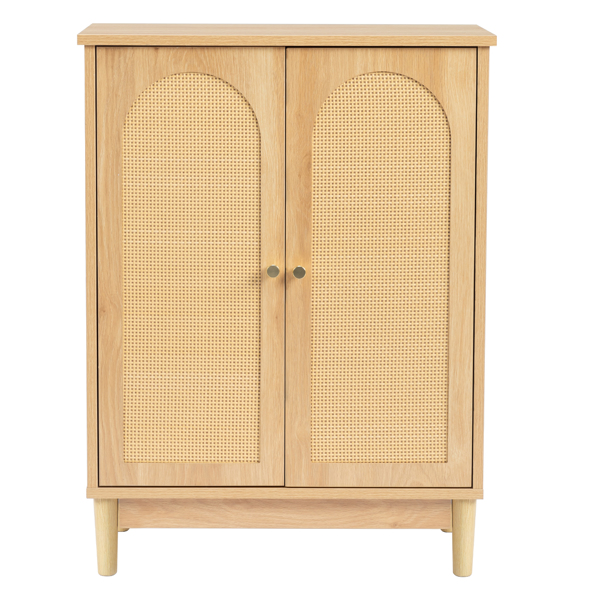 原木色   刨花板三胺贴面带藤面 60*30*80cm  双门 浴室立柜-18