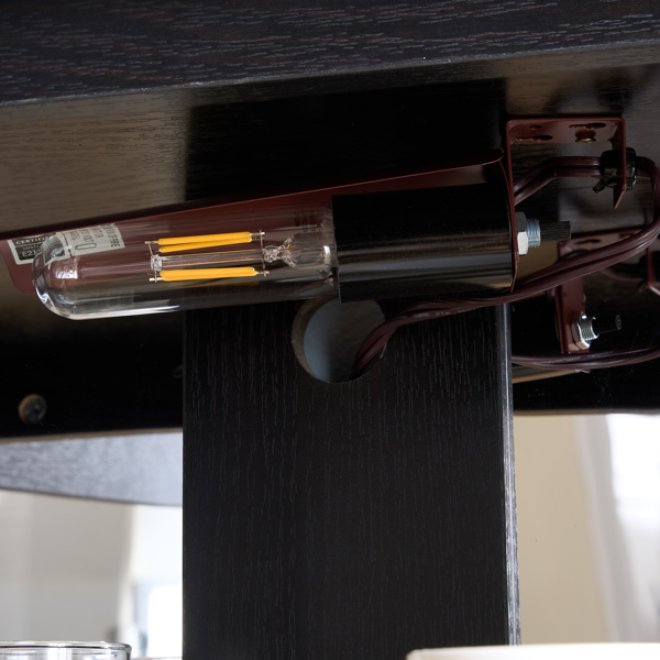 带钢化玻璃门的展示柜，内置照明，配有镜面背板和可调节搁板，非常适合家庭或办公室使用（含灯泡）- 黑色 不支持self-pick up且不支持指定仓库发货-9