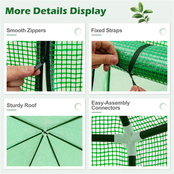 78英寸x68英寸x75英寸步入式迷你温室，便于组装全年园艺用植物保护帐篷-7