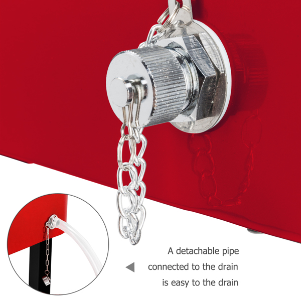 80qt 红色箱体 黑色脚管 冷冻保温推车 91*87*48cm 长方形 铁喷塑 带排水管-25