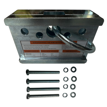 屋顶锚夹 2-Way Standing Seam Roof Anchor Clamp, 5000lbs Breaking Strength Replacement for 24 Gauge Vertical Seam Metal Roofs or Fixed Ladders,Roof Anchor with O-Ring and Bolts