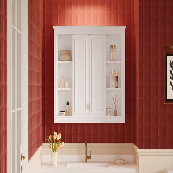 36英寸 x 28英寸药柜，壁挂式浴室储物柜，带1个可调节搁板，适用于浴室的壁挂式药柜，配备缓闭式铰链和推拉式柜门。-17