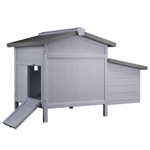 户外散养式木制鸡舍，配备沥青屋顶、防漏可抽出式托盘、安全防捕食设计、方便取用的产蛋箱以及多个前门和侧门。--不支持self-pick up且不支持指定仓库发货-7