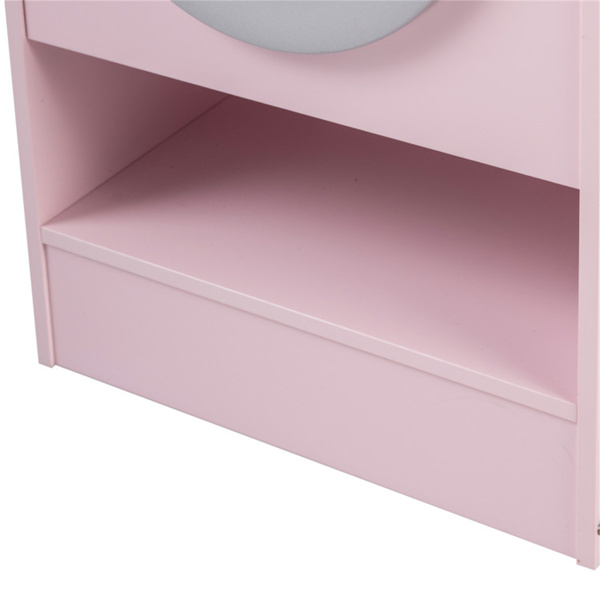 粉色双面儿童游戏厨房，配有饮水机和抽油烟机，适合3岁以上儿童使用-6