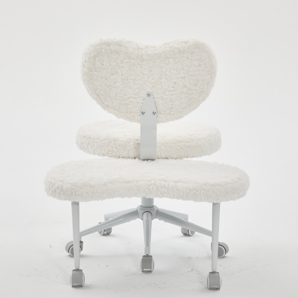人造兔毛冥想椅加强版，带轮盘腿椅，ADHD椅，交叉式办公椅，带腰部支撑和可调节凳子，灵活设计，适合坐立不安的人，米色-17