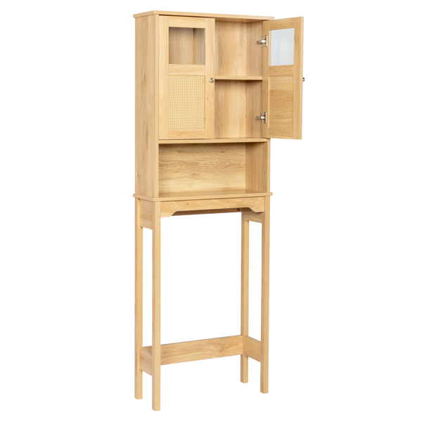 原木色   刨花板三胺贴面带藤面 60*22*170cm 双门 马桶柜-1