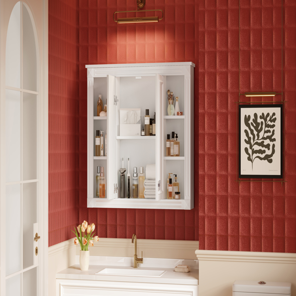 36英寸 x 28英寸药柜，壁挂式浴室储物柜，带1个可调节搁板，适用于浴室的壁挂式药柜，配备缓闭式铰链和推拉式柜门。-20