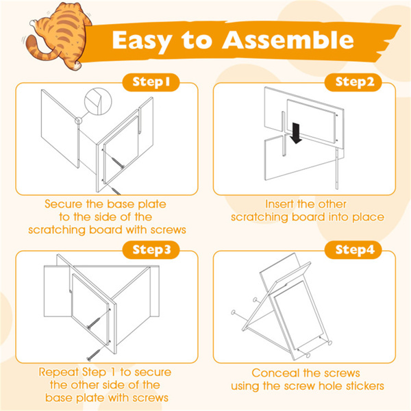 多功能抓猫器-18.5英寸x12英寸x21英寸，抓面，隧道和木制休息室-9