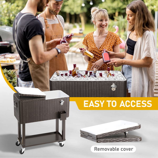 冷冻推车-编藤方形腿款-6