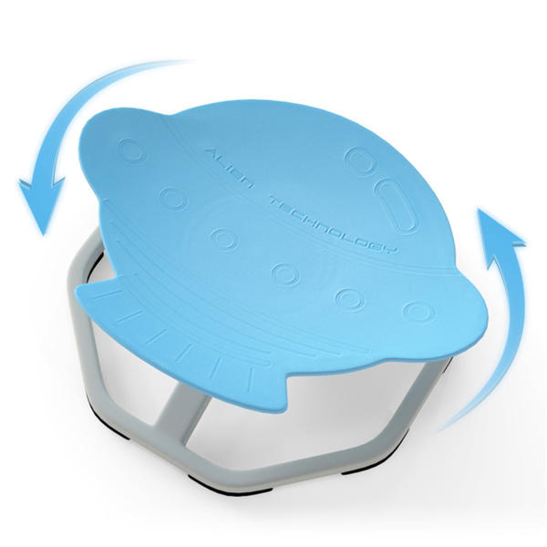 浅蓝色儿童感官旋转椅：360°旋转，220磅容量，行星设计，PP/金属，防滑垫，用于平衡和协调-2