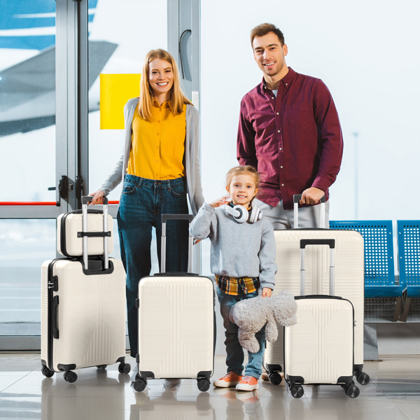 非TSA海关锁五合一 PP拉杆箱 12in 16in 20in 24in 28in PP 米白色-20