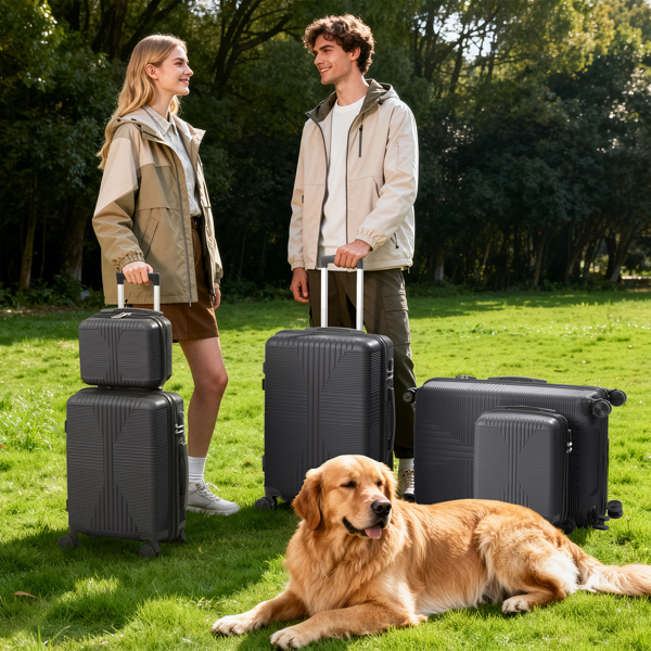 非TSA海关锁五合一 PP拉杆箱 12in 16in 20in 24in 28in PP 深灰色-19