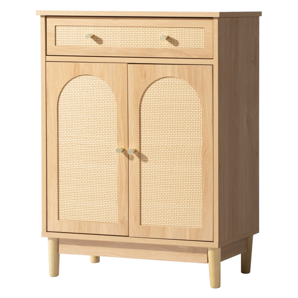 原木色   刨花板三胺贴面带藤面 60*30*80cm 1抽2门 浴室立柜-4