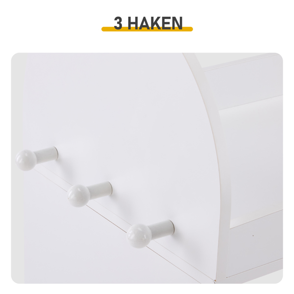 白色 密度板+刨花板 喷漆+贴面 3层架1挂衣杆 儿童衣柜 德国-12