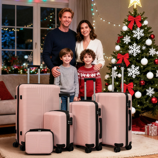 非TSA海关锁五合一 PP拉杆箱 12in 16in 20in 24in 28in PP 玫瑰色-22