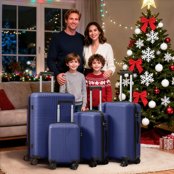 非TSA海关锁四合一 PP拉杆箱 16in 20in 24in 28in PP 藏青色-17