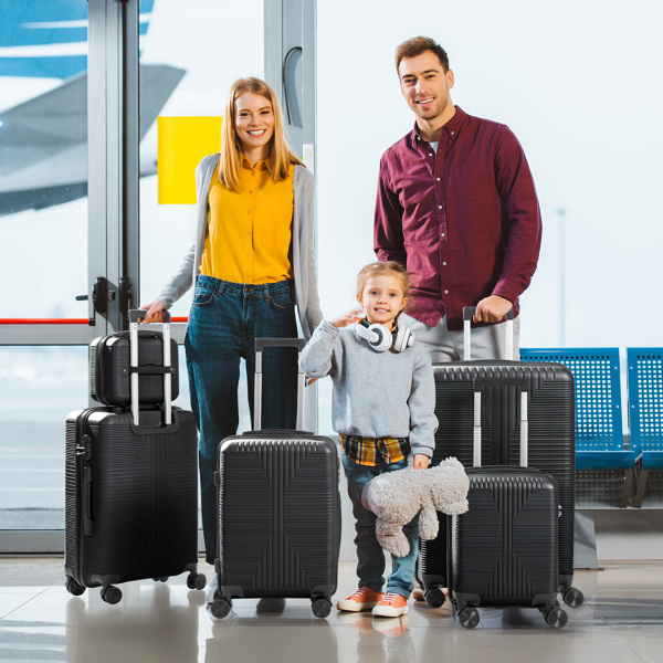 非TSA海关锁五合一 PP拉杆箱 12in 16in 20in 24in 28in PP 黑色-20