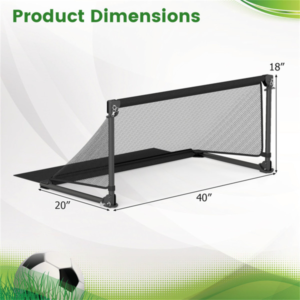 40英寸便携式折叠式足球球门（S码，黑色）-重型金属框架，防撕裂PE网-4