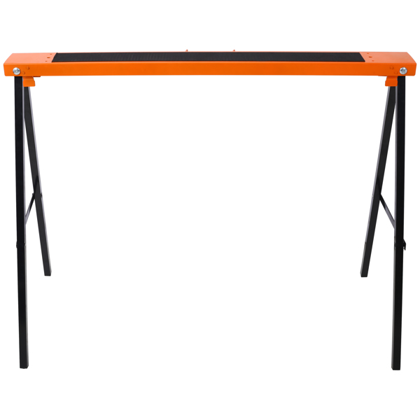 两件装折叠式便携式工作台，带快速展开支腿和便捷提手，重型钢制锯架，适用于车库、工作室，已组装完毕，橙黑配色--不支持self-pick up-6