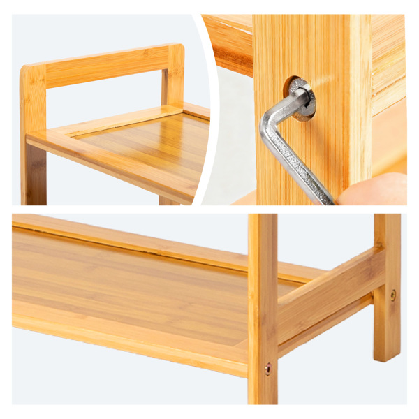 3层平板 竹制 68*25*51.5cm 鞋架 原木色-6