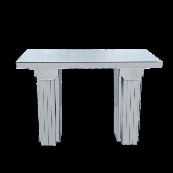 镜面控制台桌，宽大闪亮银色镜面玄关桌，现代长方形沙发桌，客厅玄关桌--不支持self-pick up-8