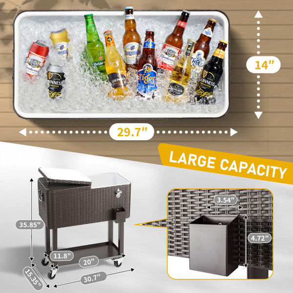 冷冻推车-编藤方形腿款-3