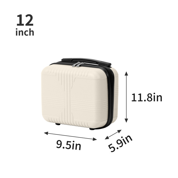 非TSA海关锁五合一 PP拉杆箱 12in 16in 20in 24in 28in PP 米白色-5