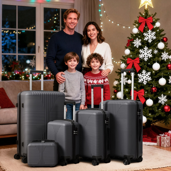 非TSA海关锁五合一 PP拉杆箱 12in 16in 20in 24in 28in PP 深灰色-22