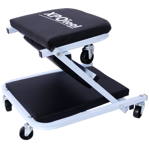 机械维修工作台，车库礼物，36英寸Z型工作台座椅，二合一机械维修礼物，承重300磅，低矮型工作台，带6个轮子，适合车库/车间，父亲节工具礼物，黑色-14