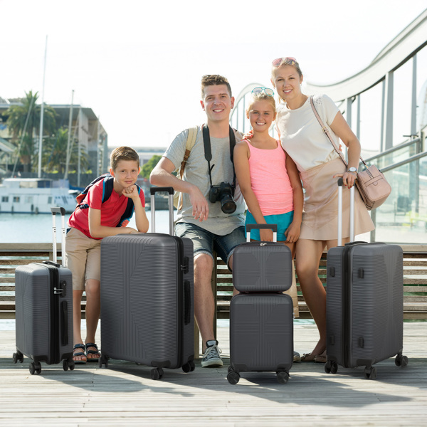 非TSA海关锁五合一 PP拉杆箱 12in 16in 20in 24in 28in PP 深灰色-14