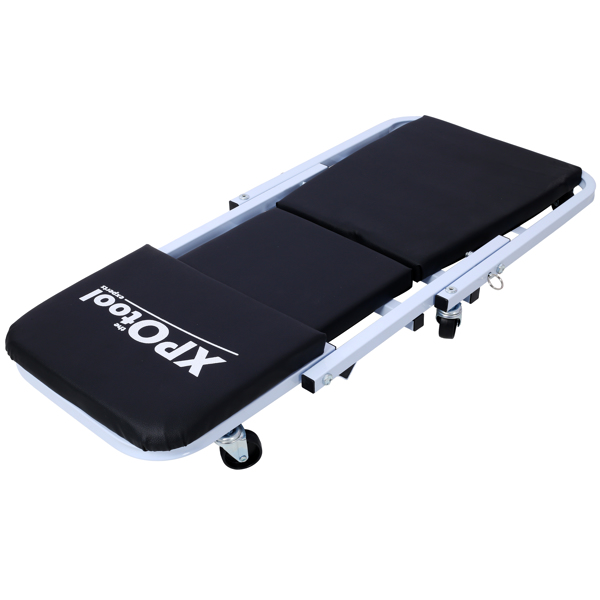 机械维修工作台，车库礼物，36英寸Z型工作台座椅，二合一机械维修礼物，承重300磅，低矮型工作台，带6个轮子，适合车库/车间，父亲节工具礼物，黑色-5