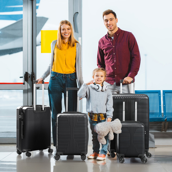 非TSA海关锁四合一 PP拉杆箱 16in 20in 24in 28in PP 黑色-14