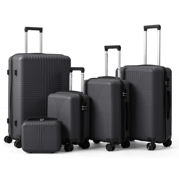 非TSA海关锁五合一 PP拉杆箱 12in 16in 20in 24in 28in PP 深灰色-17
