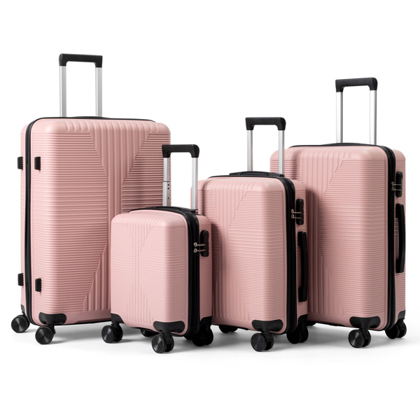 非TSA海关锁四合一 PP拉杆箱 16in 20in 24in 28in PP 玫瑰金色-19