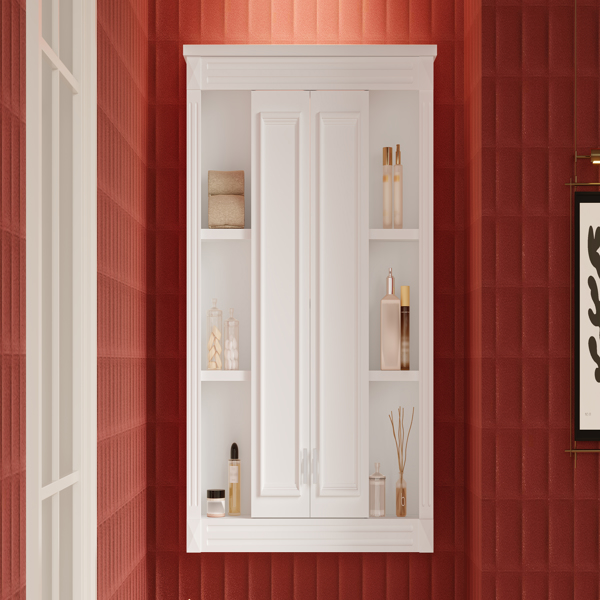 36英寸 x 28英寸药柜，壁挂式浴室储物柜，带1个可调节搁板，适用于浴室的壁挂式药柜，配备缓闭式铰链和推拉式柜门。-18