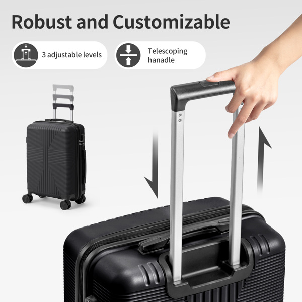 非TSA海关锁五合一 PP拉杆箱 12in 16in 20in 24in 28in PP 黑色-25