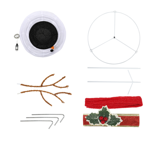 【替换62175283】4ft 白色 雪花绒 仿树枝手 圣诞灯饰雪人 30V 3.6W 美规-9